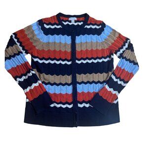 Charter Club Women’s Striped Button Front Cardigan Sweater Multicolor Size M